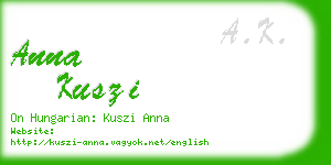 anna kuszi business card